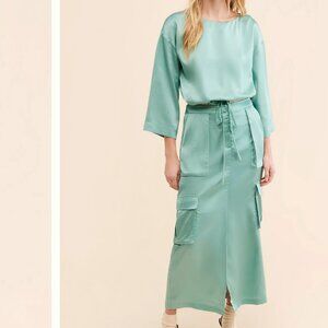 Sunday in Brooklyn Silky Utility Top and maxi skirt size S